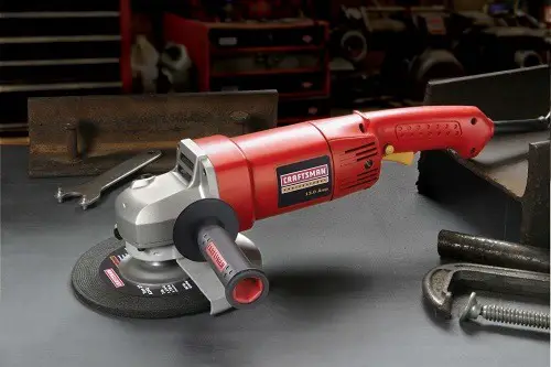 Red Angle Grinder On Table